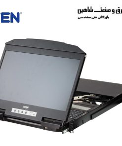 سوئیچ KVM LCD با 4 پورت USB HDMI چند نمای ریلی دوگانه WideScreen LCD برند ATEN مدل CL3884NW آتن