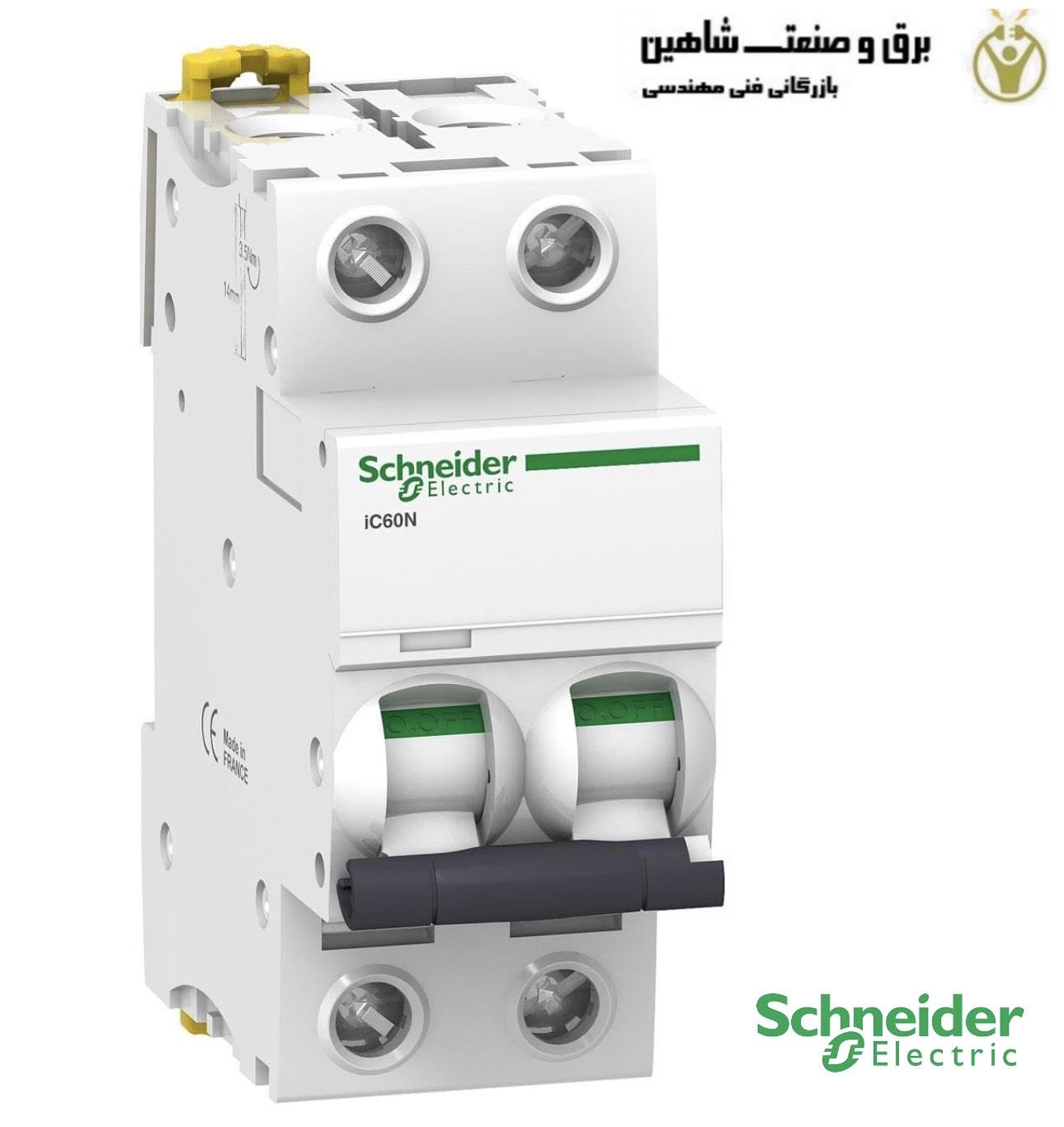 کلید مینیاتوری 2پل 16 آمپری Schneider مدل A9F74216 اشنایدر