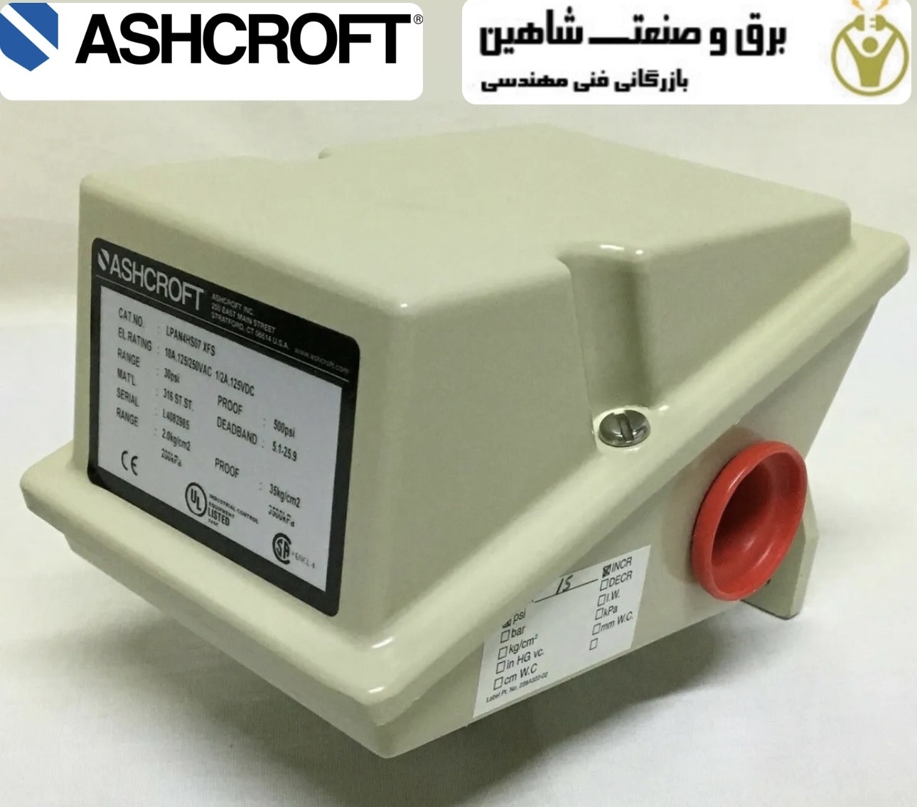 سوئیچ فشار ashcroft مدل LPAN4HS07 اشکرافت