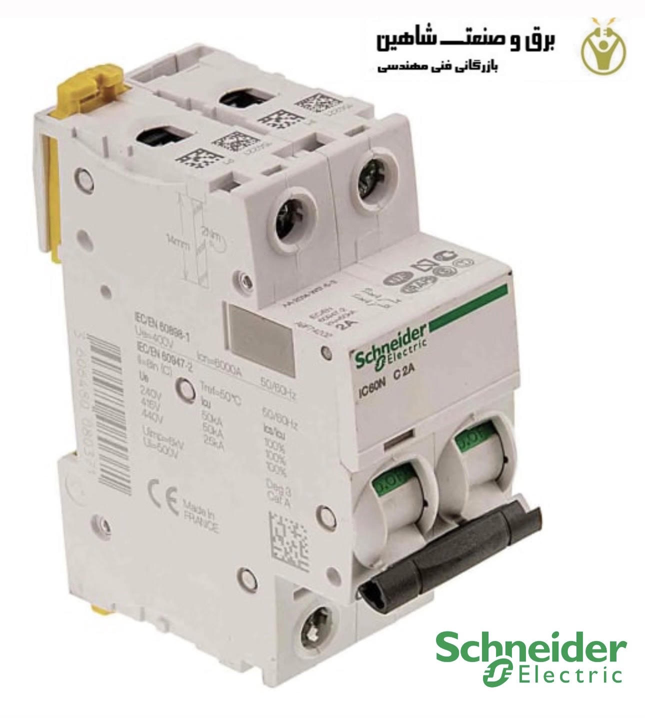 مدارشکن مینیاتوری Schneider مدل A9F75204 نوع iC60N اشنایدر