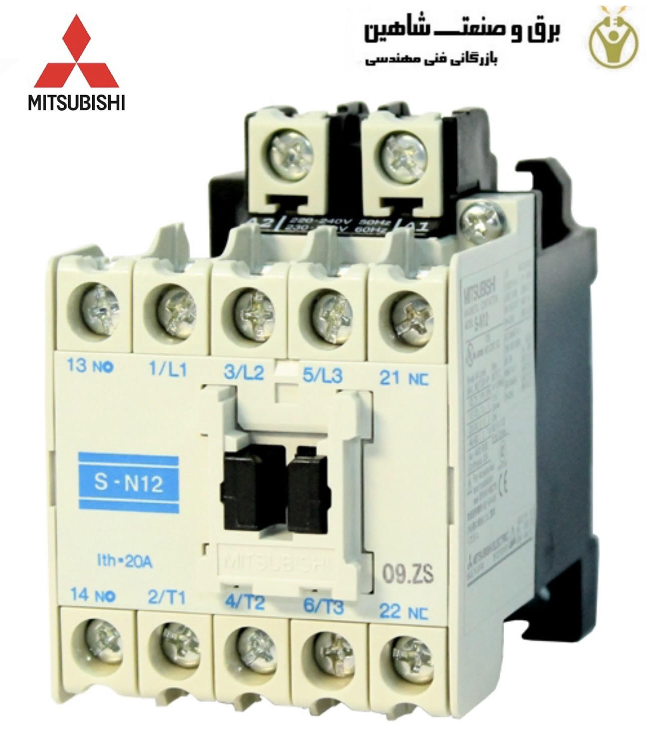 کنتاکتور مغناطیسی Mitsubishi مدل S-N12CX AC230V کد 52589 میتسوبیشی