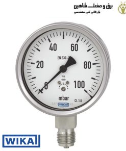 گیج فشار میلی بار و مانومتر تمام استیل wika مدل 632.50 و 633.50 ویکا