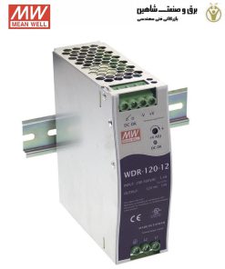 منبع تغذیه ریلی DIN با کلاک فاز WDR برند Mean well مدل WDR-120-24 مین ول