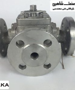 شیر توپی سه طرفه فلنج Hisaka مدل H41/DN15/3-WAY هیساکا