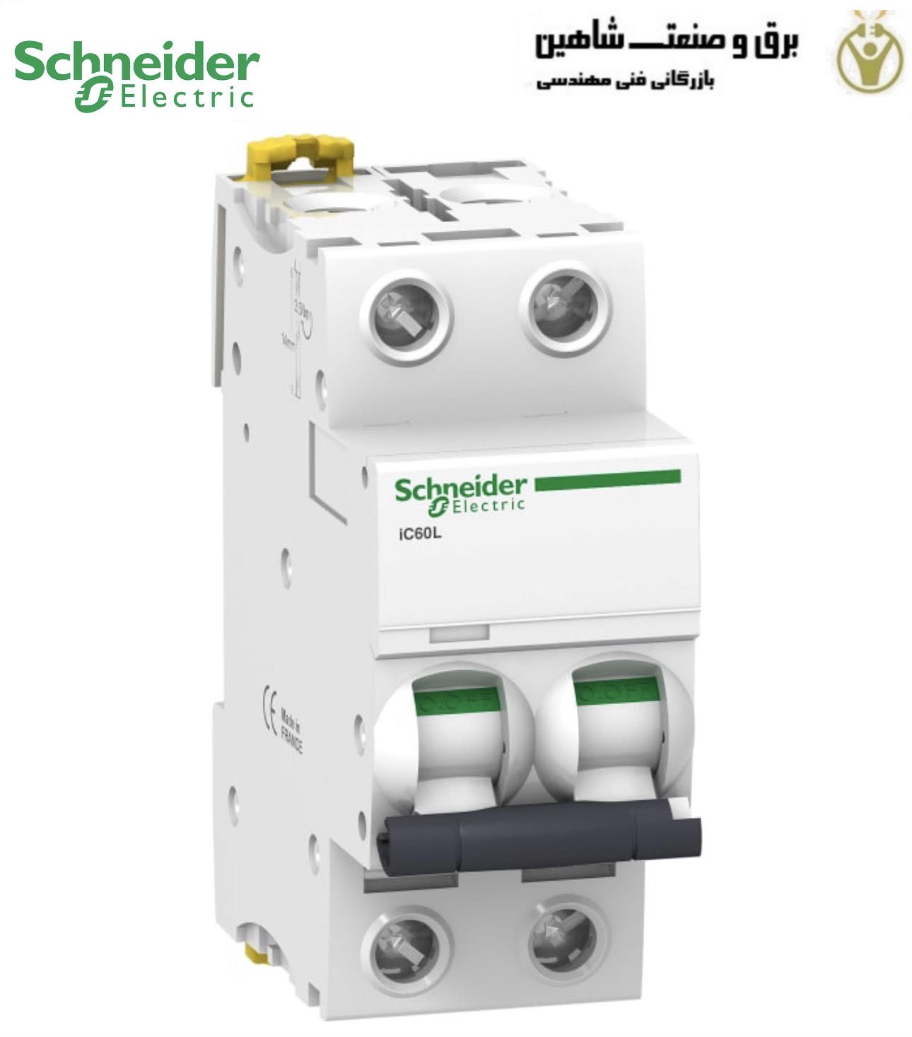 کلید قطع کننده مدار مینیاتوری سری iC60L برند Schneider مدل A9F93220 اشنایدر