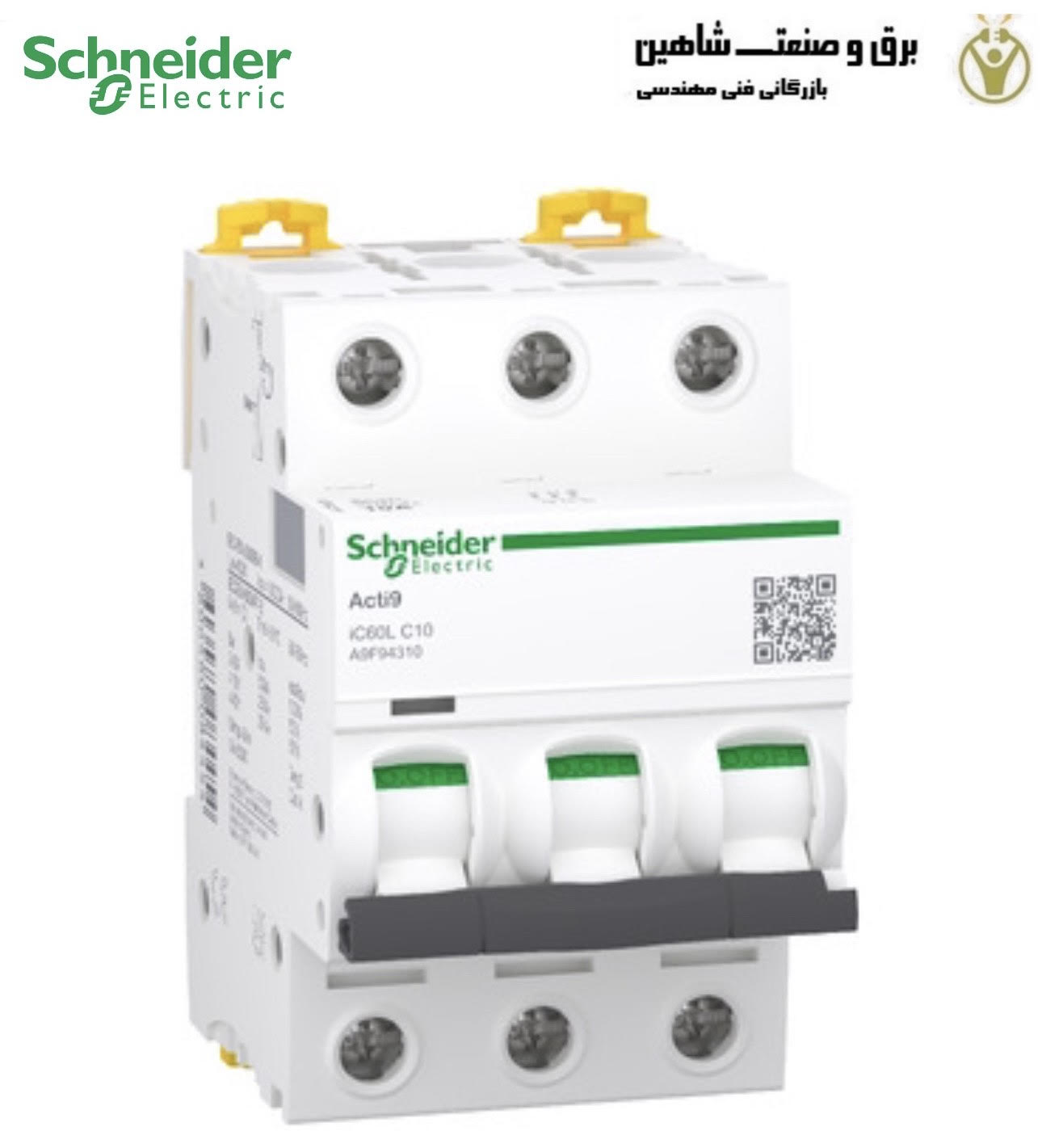 کلید مینیاتوری 3پل 16 آمپری سری IC60L برند Schneider مدل A9F94316 اشنایدر