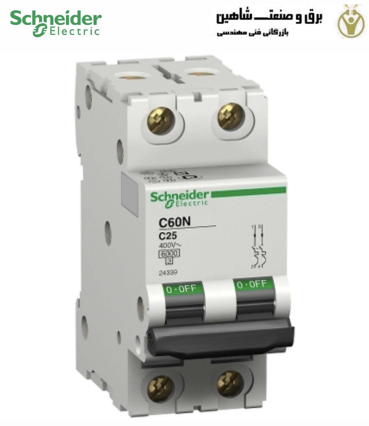 کلید قطع کننده مدار مینیاتوری سری C60N برند Schneider مدل 24336 اشنایدر