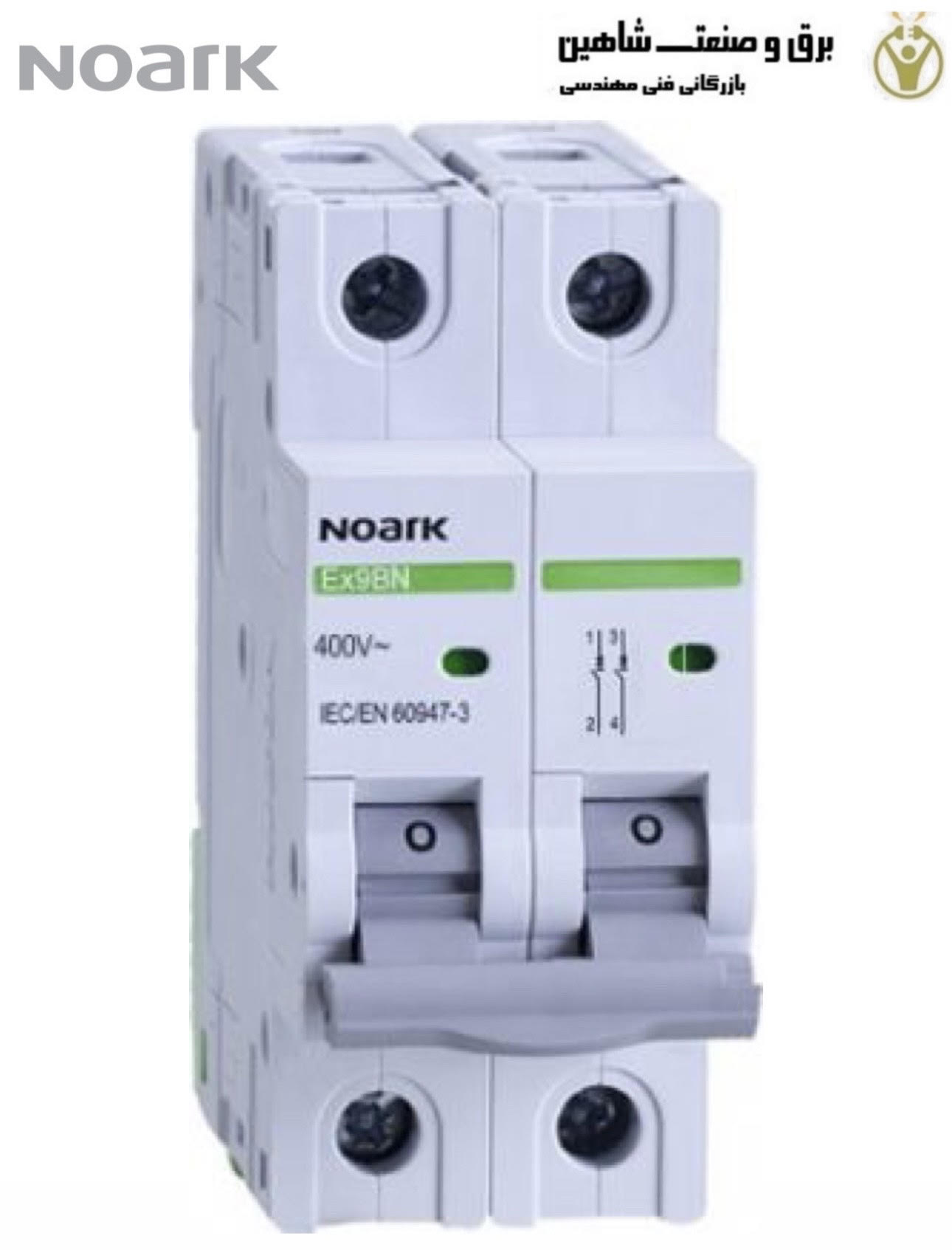 کلید مينياتوري 2پل 20آمپر Noark مدل EX9BN2PC20 کد 100129 نوارک