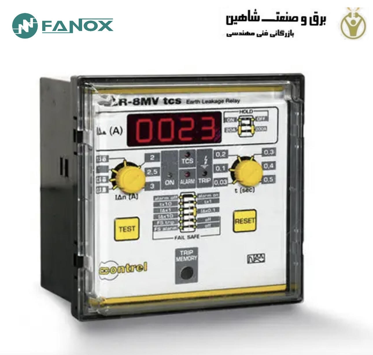 رله حفاظت نشتی زمین contrel-fanox مدل ELR-8V-TCS کنترل-فانوکس ایتالیا