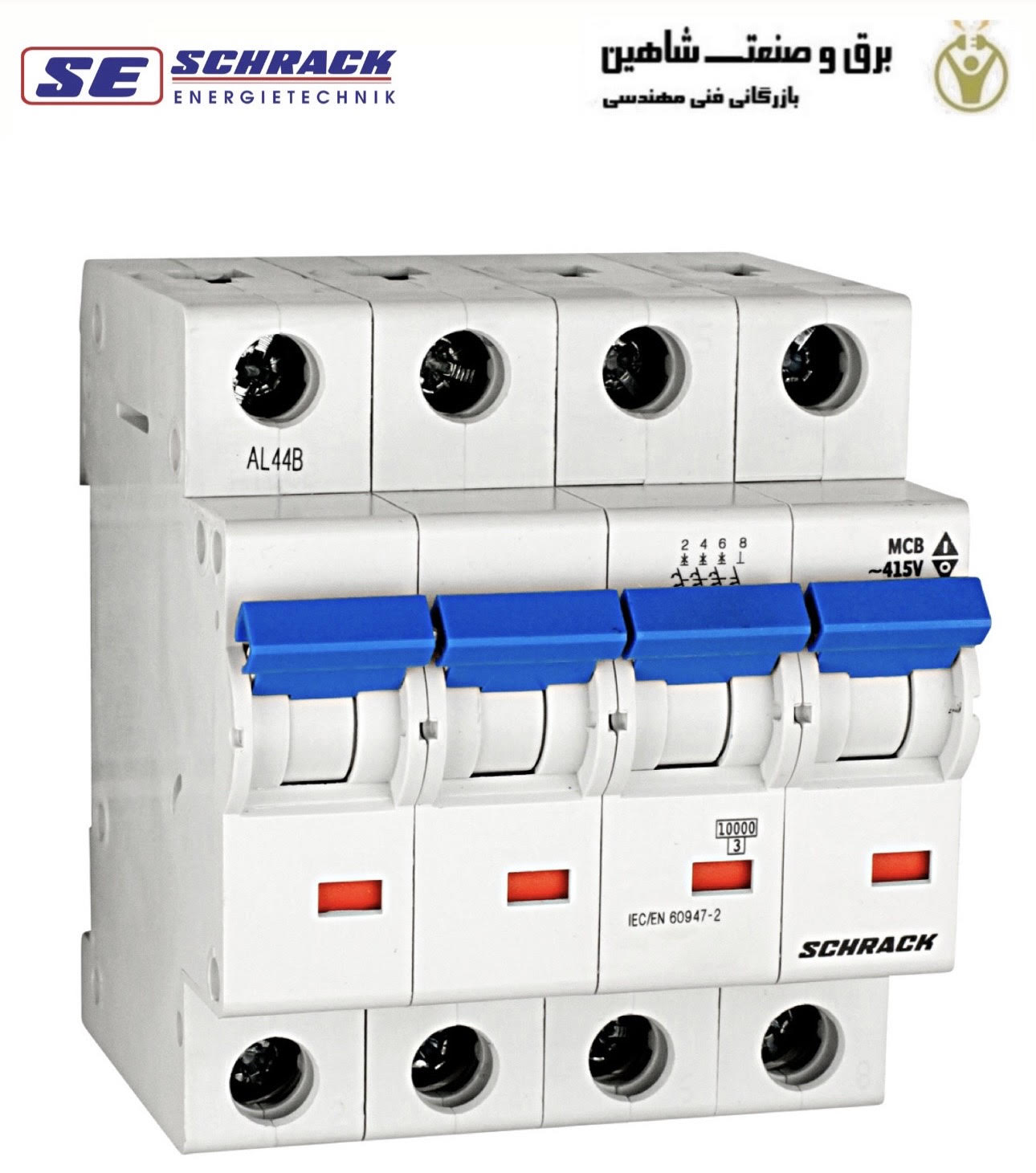 کلید مینیاتوری 4پل 10آمپری Schrack مدل BM617410ME شراک