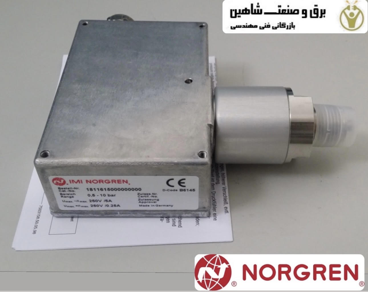 سوئیچ فشار NORGREN مدل 1811615000000000 کد A6482 نورگرن