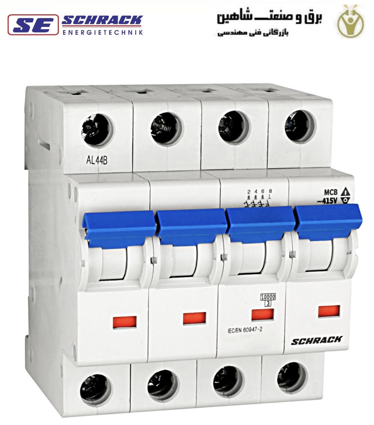کلید مینیاتوری 4پل 10آمپری Schrack مدل BM017410ME شراک