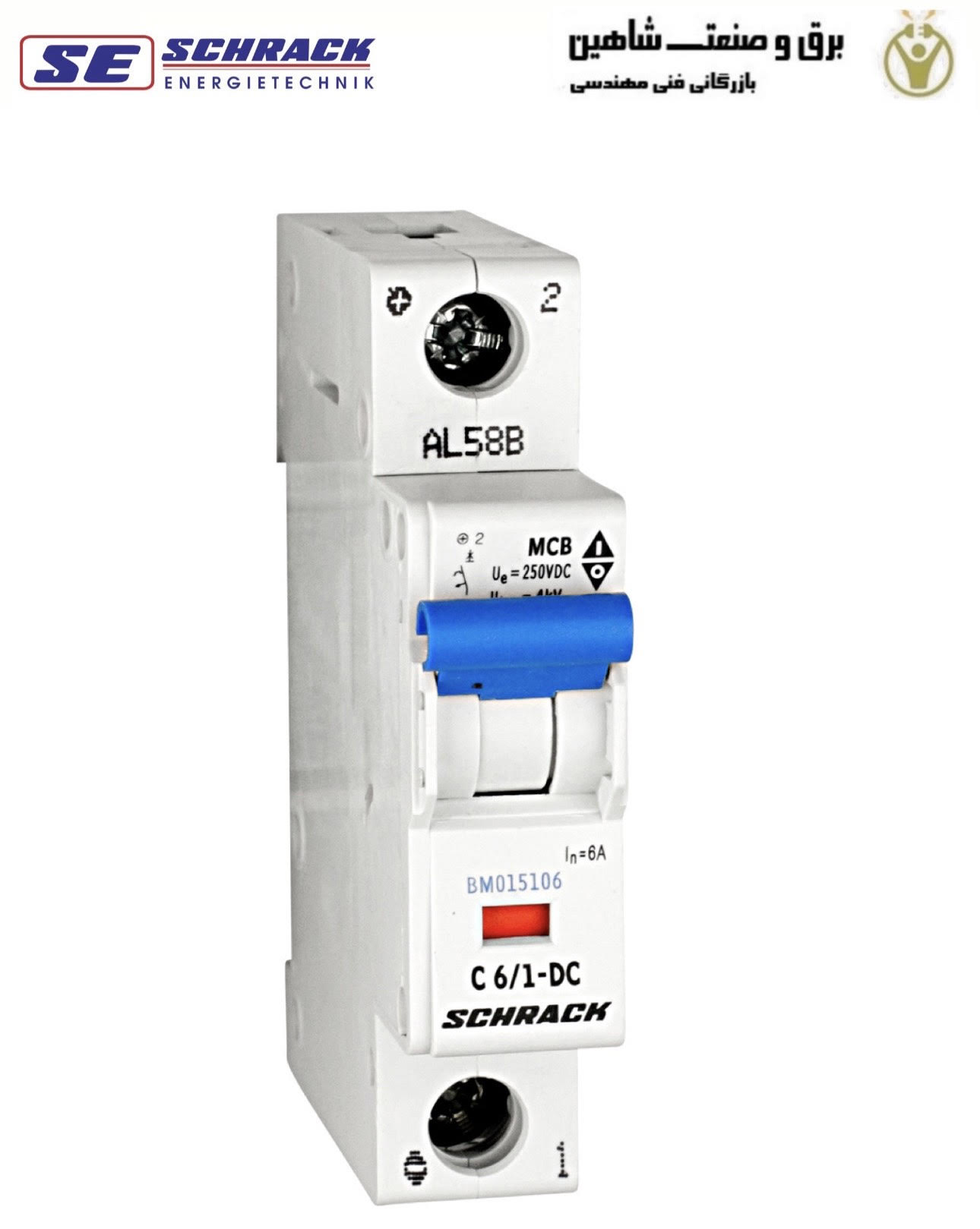 کلید مینیاتوری تک پل 6آمپری Schrack مدل BM015106 شراک