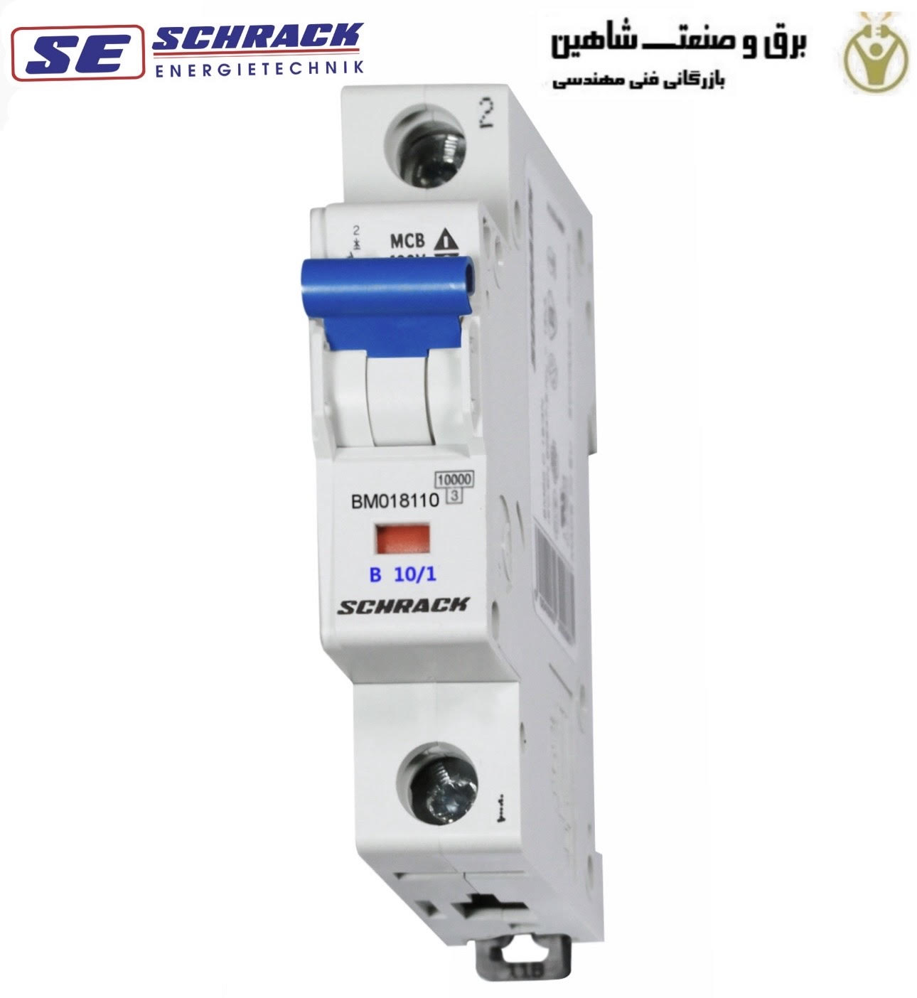 کلید مینیاتوری تک پل 10آمپری Schrack مدل BM018110 شراک
