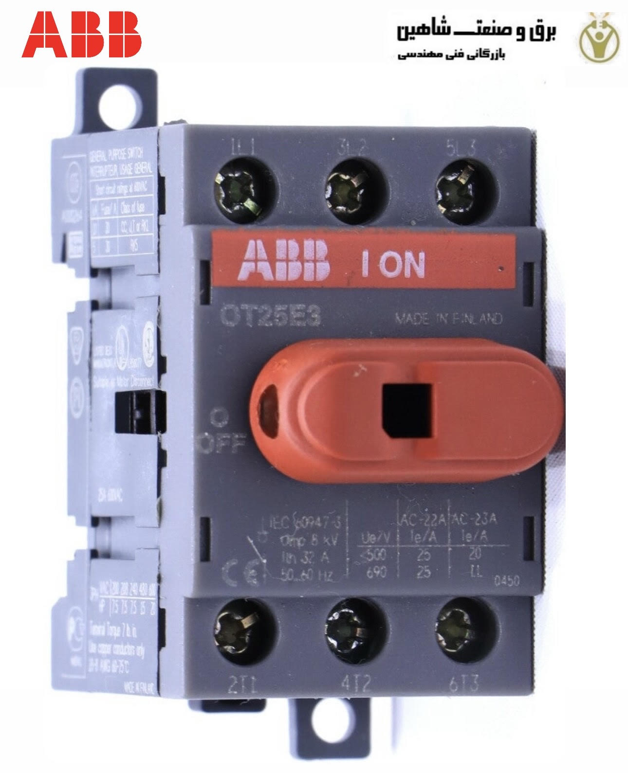 سوئیچ جداکننده ABB مدل 1sca022283r8630 کد OT25E3 ای بی بی