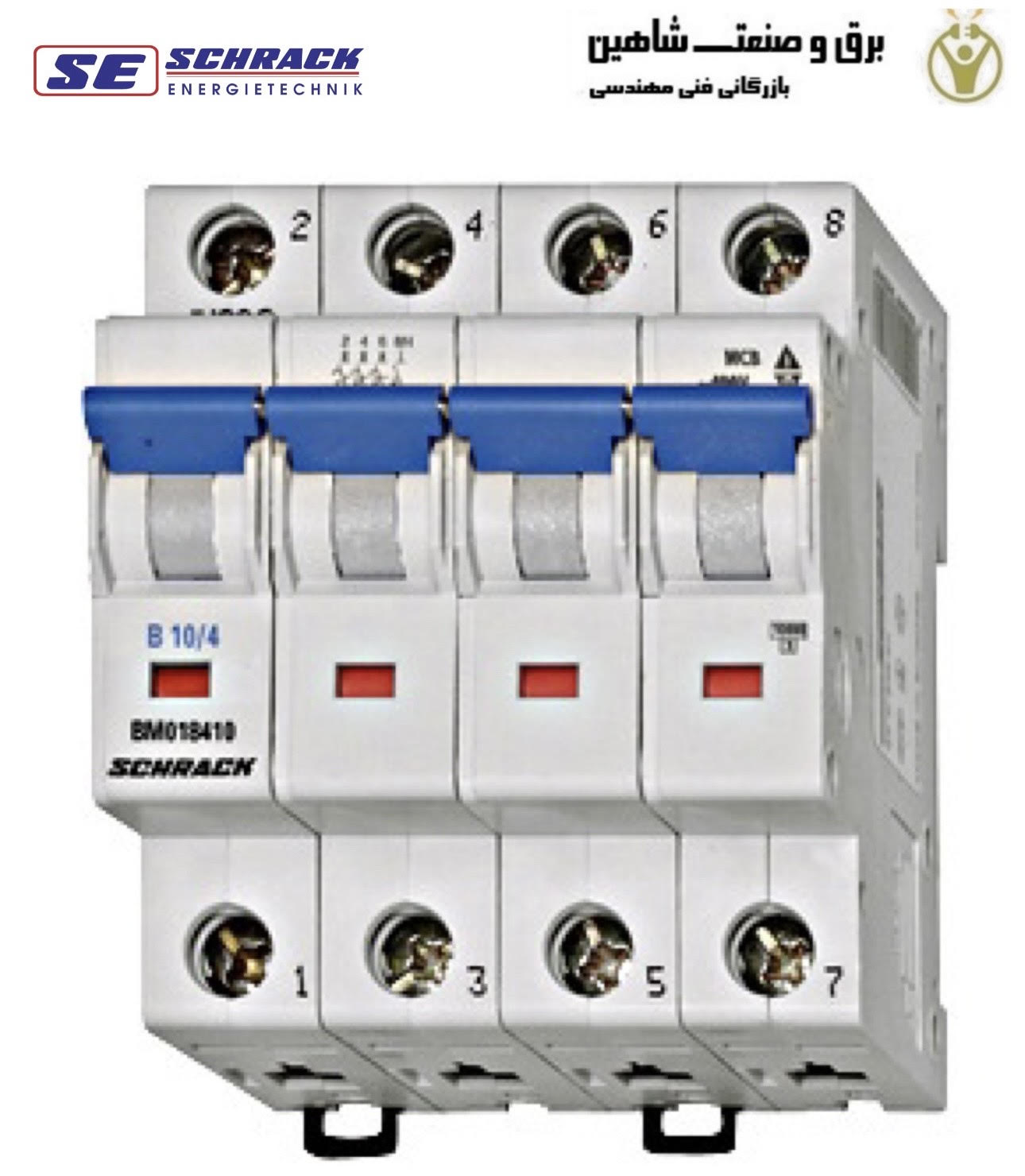 کلید مینیاتوری 4پل 2آمپری Schrack مدل BM617402 شراک