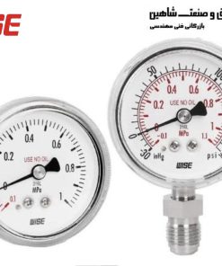 گیج فشار با خلوص بالا 0-5 بار wise مدل 316LSS وایز