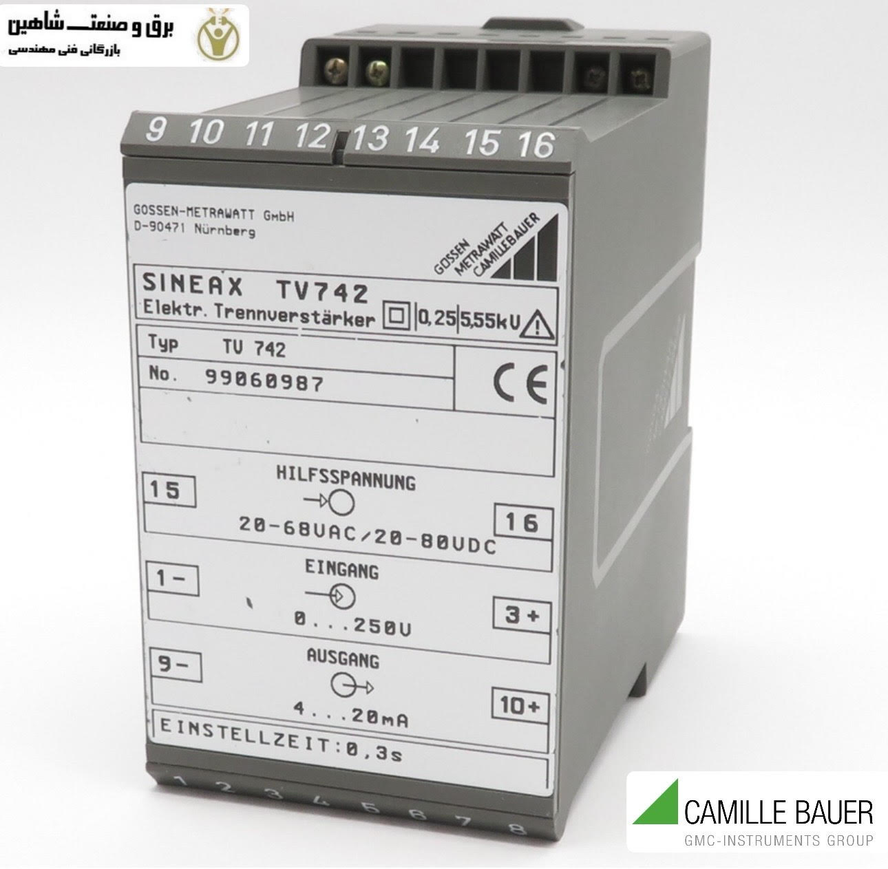 تقویت کننده ایزوله DC کامیل بائر camille bauer-gossen metrawatt مدل sineax tv742