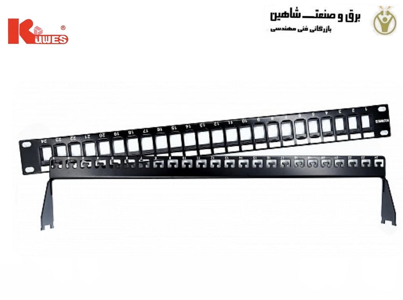 پچ پنل 24 پورت cat5e برند Kuwes مدل 1U 24 (Kuwes 1U 24)