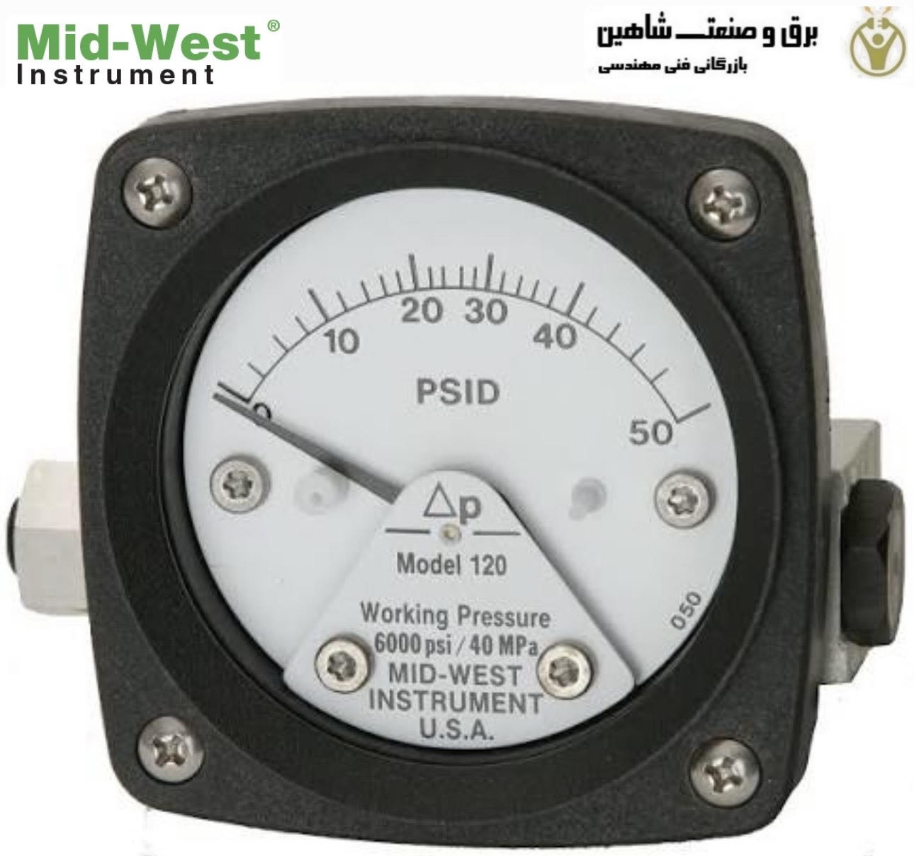 گیج فشار تفاضلی نوع پیستونی مید وست midwest مدل 120AA-00-BM-LA تایپ 120