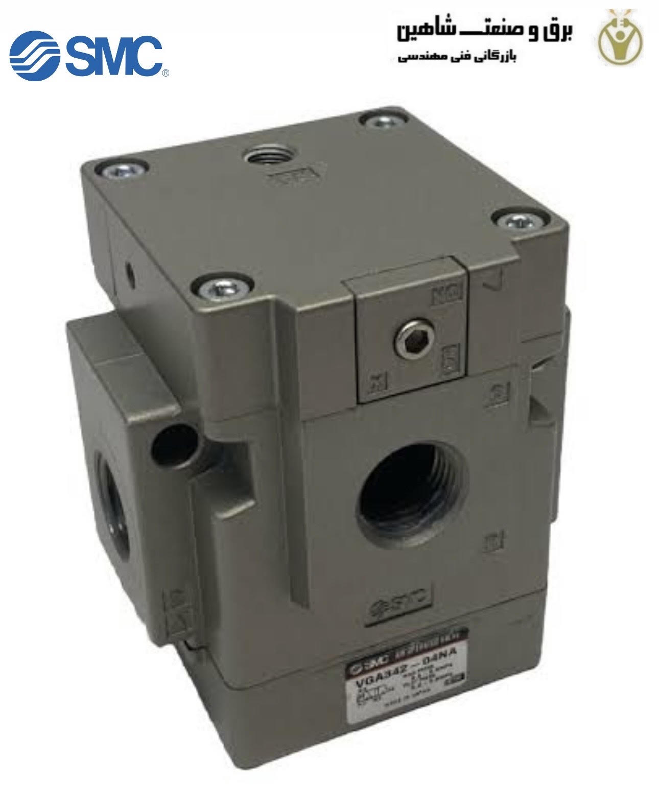 شیر سه پورت هوا smc مدل VGA342-04NA (شیر پنوماتیکی پایلوت دار)