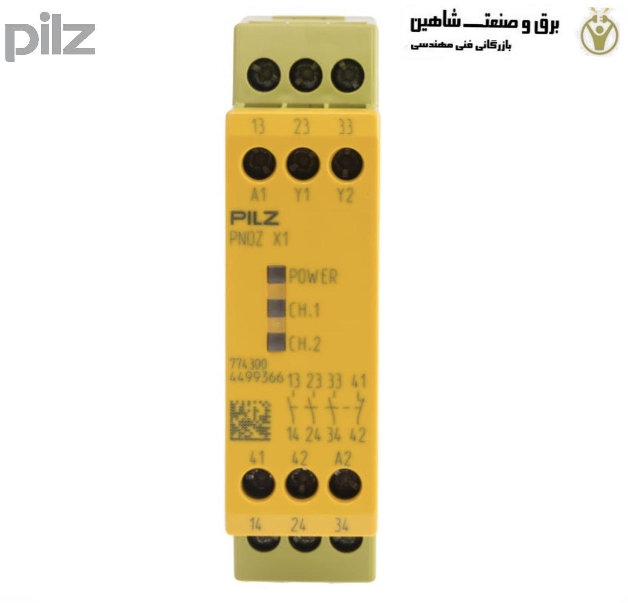 رله ایمنی پیلز pilz مدل 774300 (رله سیفتی با ۱ کنتاکت کمکی)