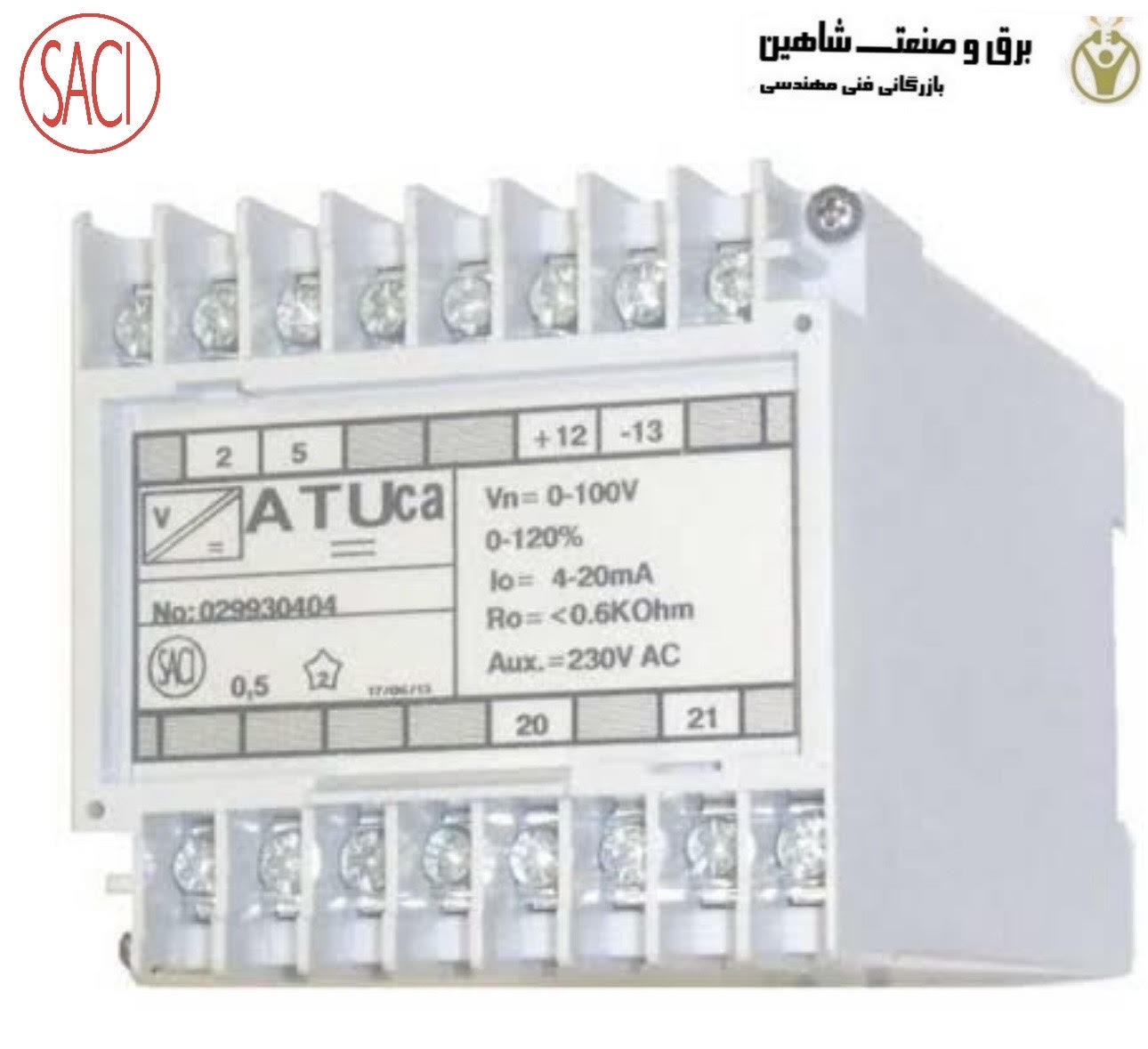 ترانسدیوسر ولتاژ AC ساچی saci مدل ATUCA