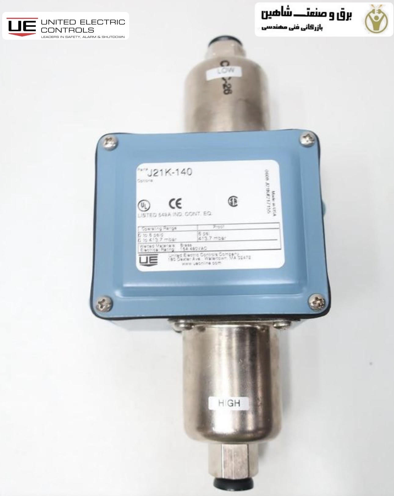 سوئیچ فشار سری 9522 یونایتد الکتریک کنترلز United Electric Controls UE مدل J6-1489522