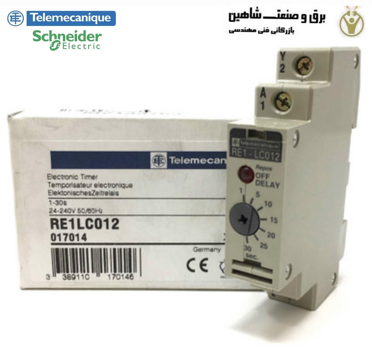 رله تایمری فرانسوی اشنایدر(تله مکانیک) مدل Telemecanique RE1-LA002 with RE1LC012