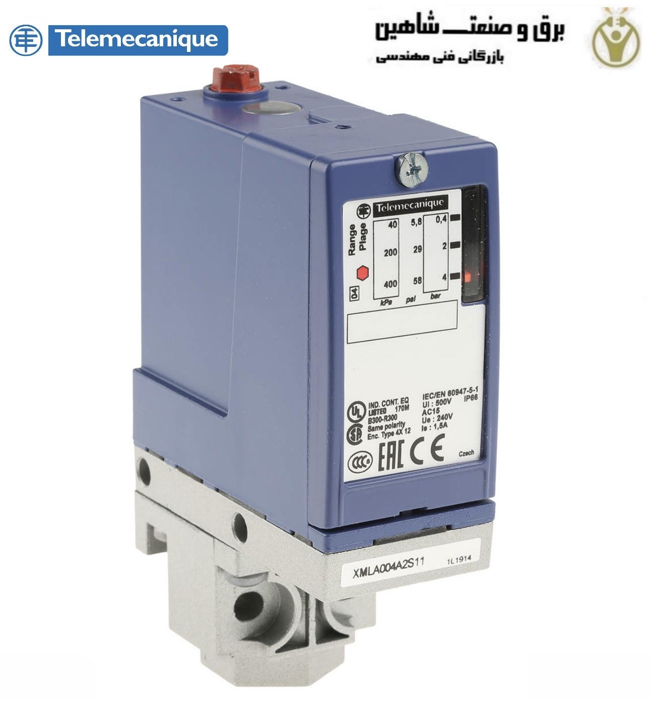 سنسور فشار 4 بار تک پیچ اشنایدر XMLA004A2S11